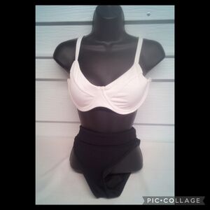 White top Black bottom two-piece swimsuit 14